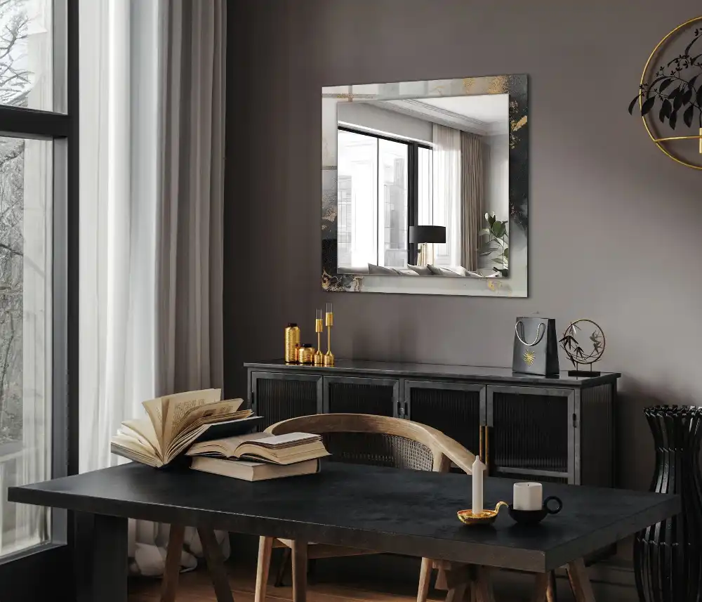 Espejo rectangular estampado Arte moderno abstracto