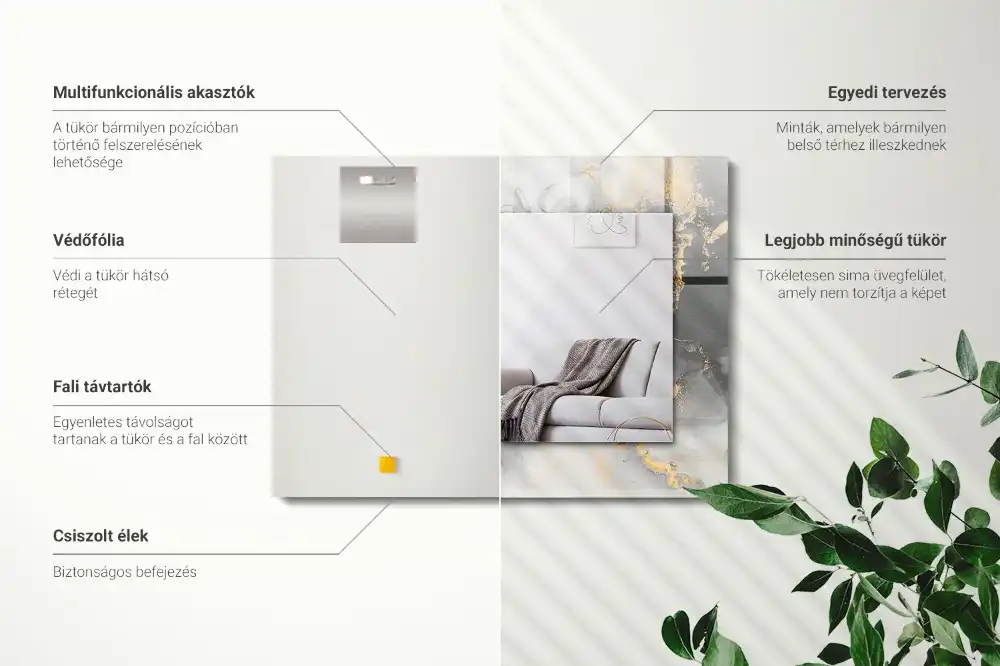 Espejo rectangular estampado Arte moderno abstracto