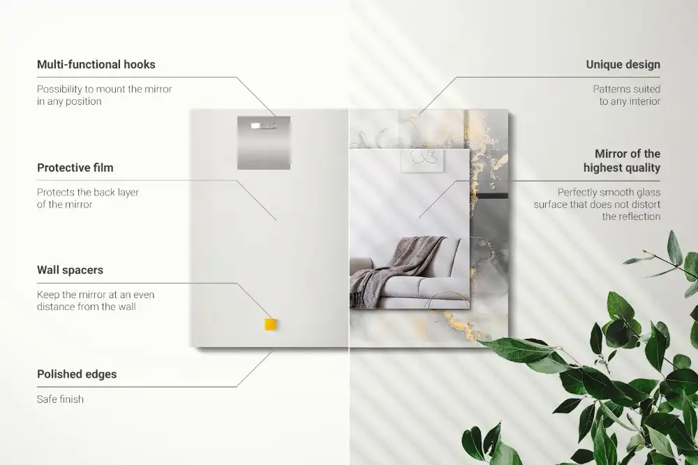 Espejo rectangular estampado Arte moderno abstracto