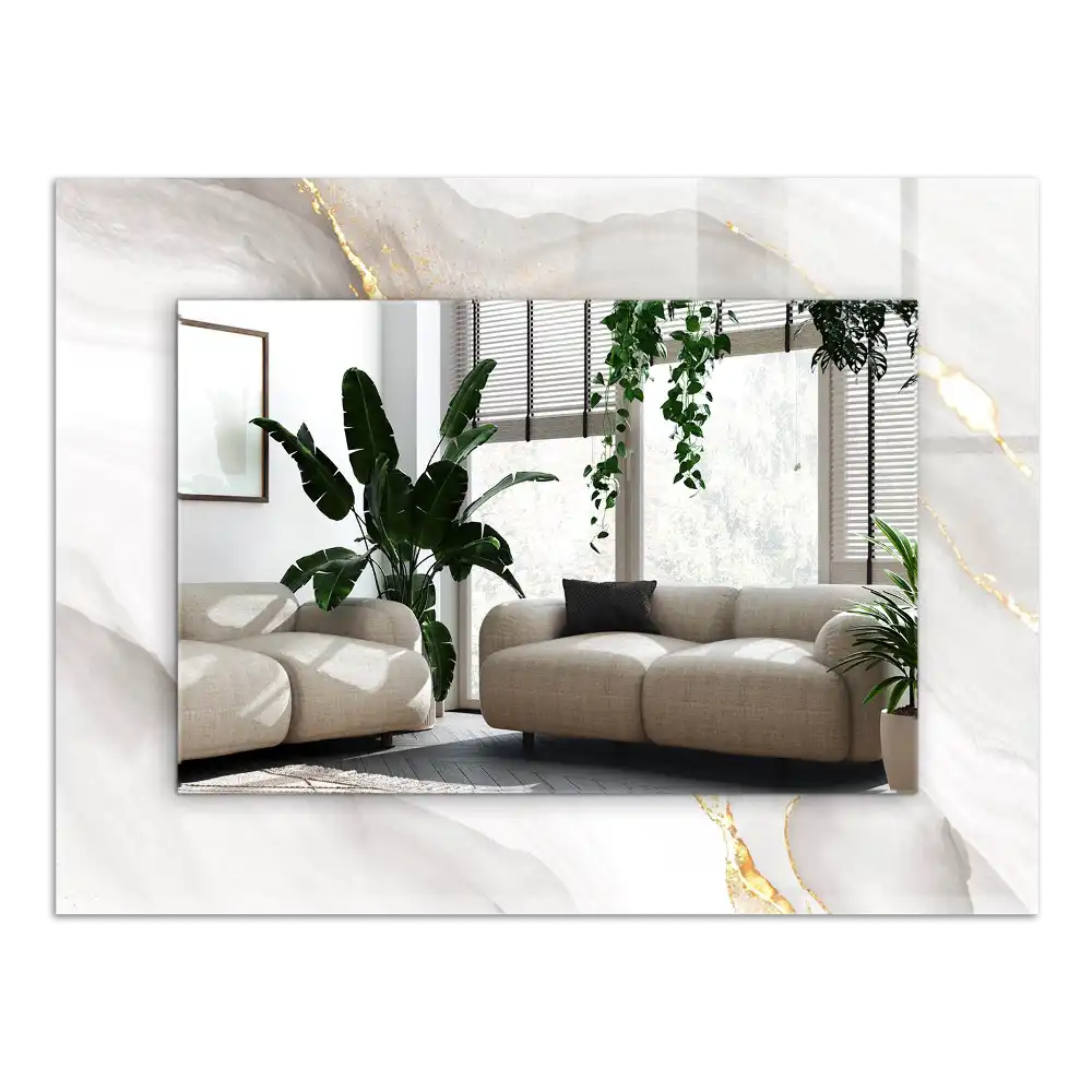 Espejo rectangular impreso mármol gris