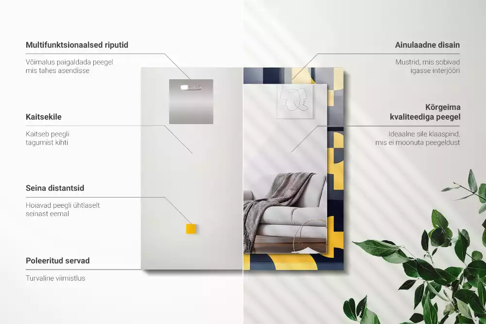 Espejo rectangular impreso Patrón geométrico abstracto