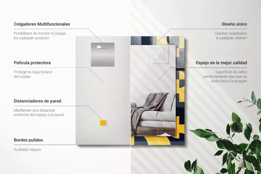 Espejo rectangular impreso Patrón geométrico abstracto