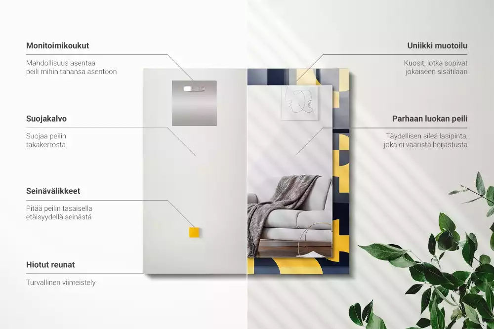 Espejo rectangular impreso Patrón geométrico abstracto