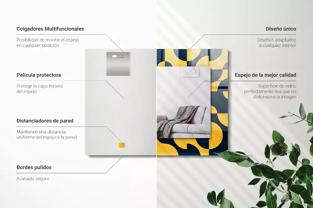 Espejo rectangular impreso Patrón geométrico abstracto