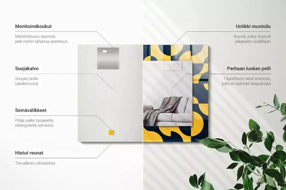 Espejo rectangular impreso Patrón geométrico abstracto