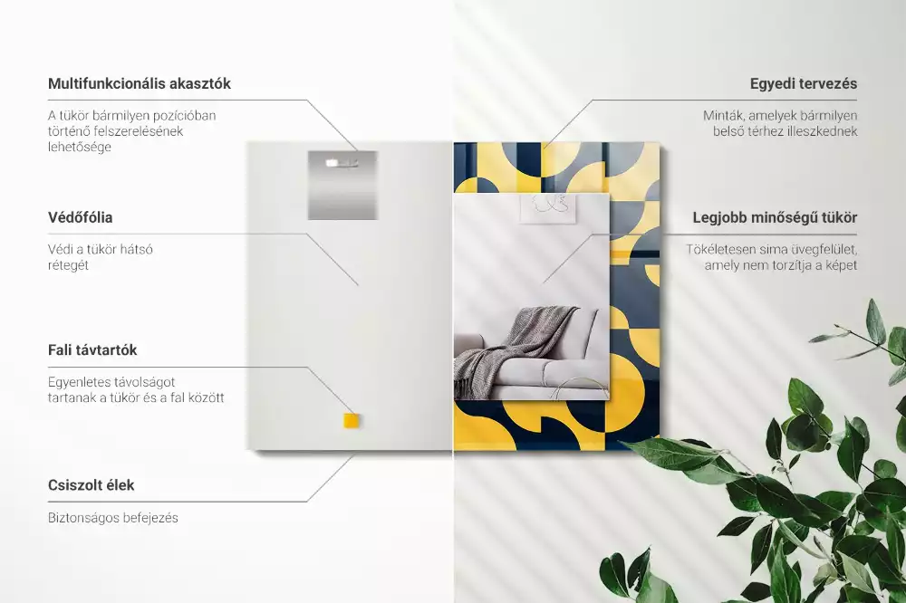 Espejo rectangular impreso Patrón geométrico abstracto