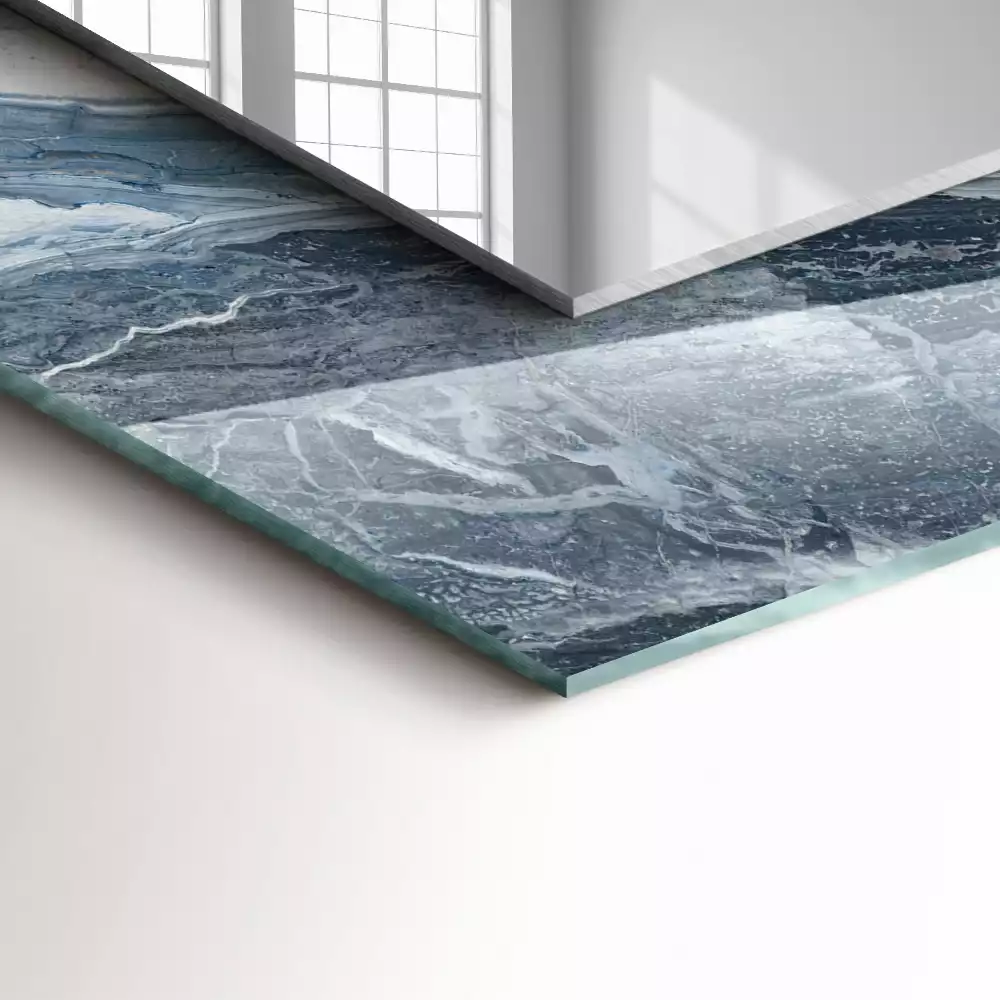 Espejo rectangular estampado Mármol en tonos