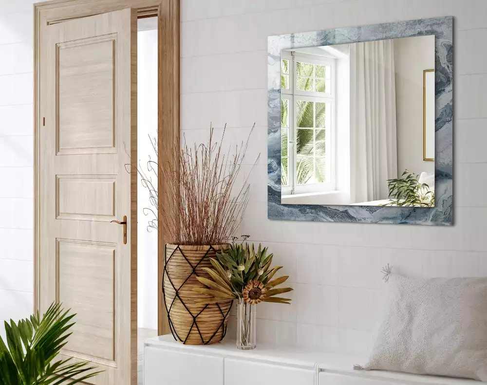 Espejo rectangular estampado Mármol en tonos