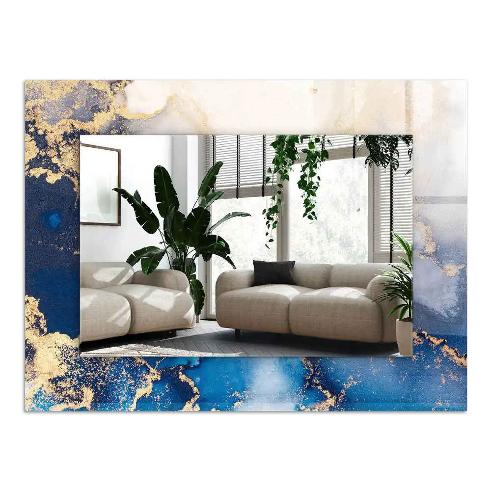 Espejo rectangular estampado Arte plástico abstracto