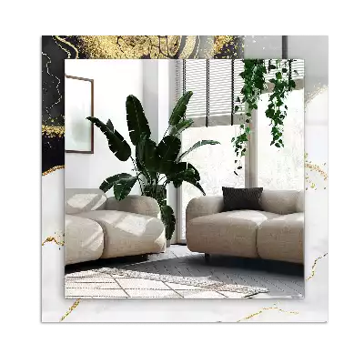 Espejo rectangular impreso Arte abstracto dorado