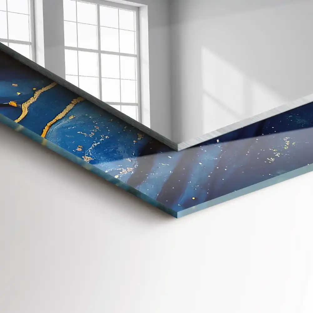 Espejo rectangular estampado Arte abstracto de mármol