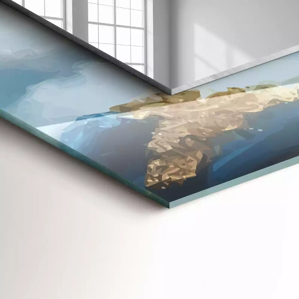 Espejo rectangular estampado Montañas en la niebla