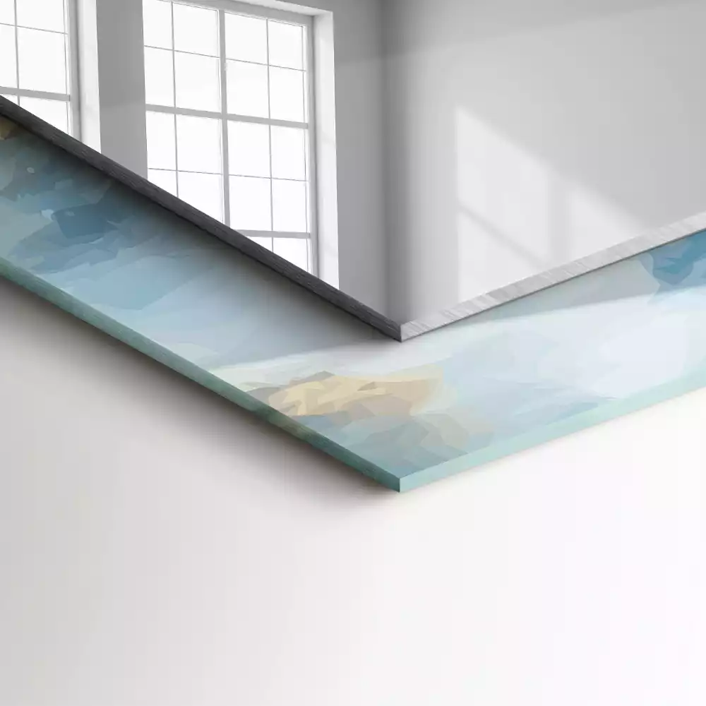 Espejo rectangular estampado Montañas en la niebla