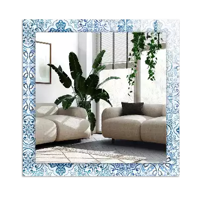 Espejo rectangular impreso Azulejos decorativos azules