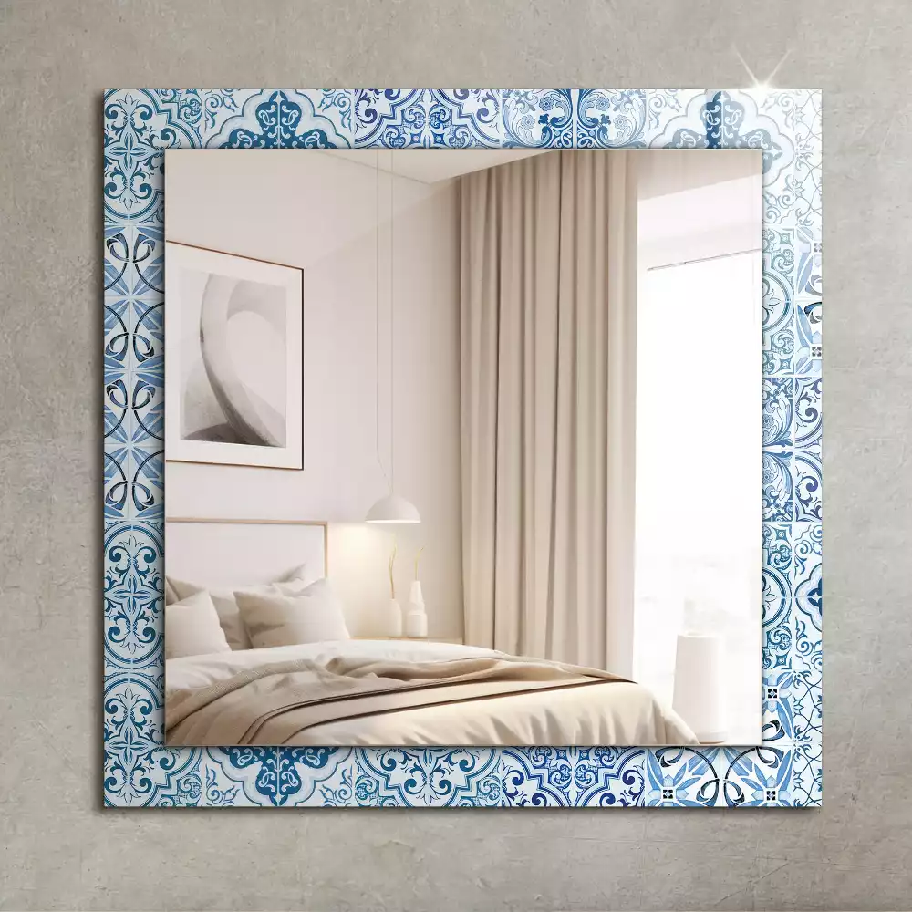 Espejo rectangular impreso Azulejos decorativos azules
