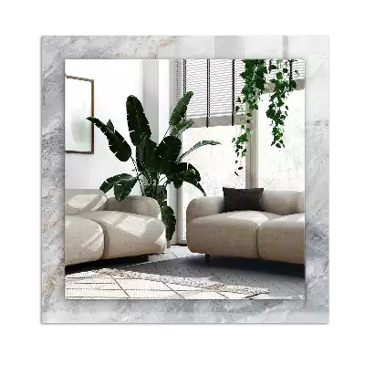 Espejo rectangular estampado Vetas grises de mármol
