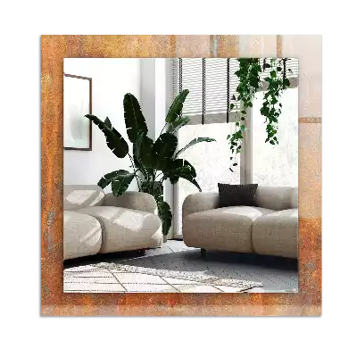 Espejo rectangular impreso Superficie de metal oxidado