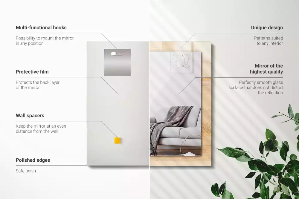 Espejo rectangular impreso Textura de tablero de madera