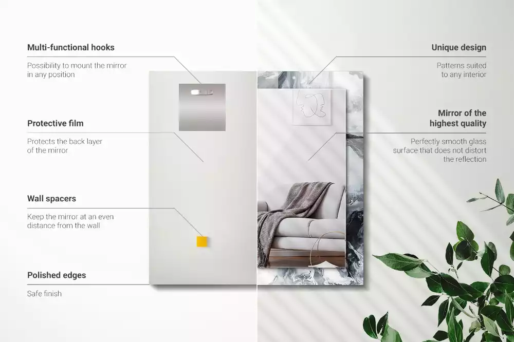 Espejo rectangular estampado Composición de pintura abstracta