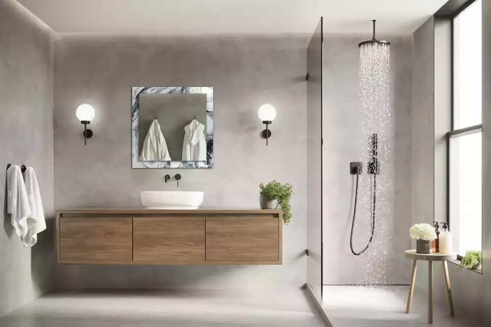 Espejo rectangular estampado Composición de pintura abstracta