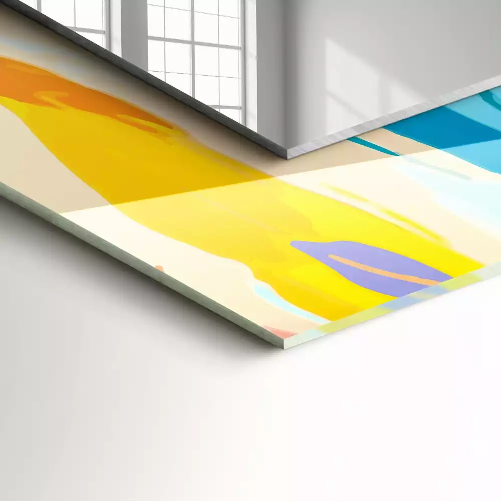 Espejo rectangular impreso Trazos coloridos abstractos