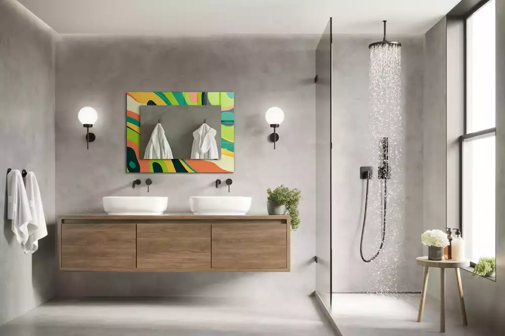 Espejo rectangular impreso Patrones abstractos coloridos