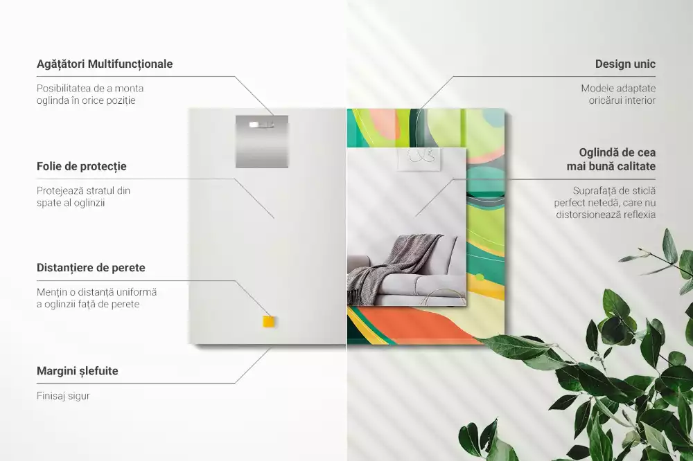 Espejo rectangular impreso Patrones abstractos coloridos