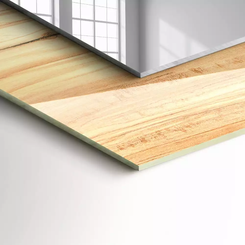 Espejo rectangular estampado Textura de veta de madera