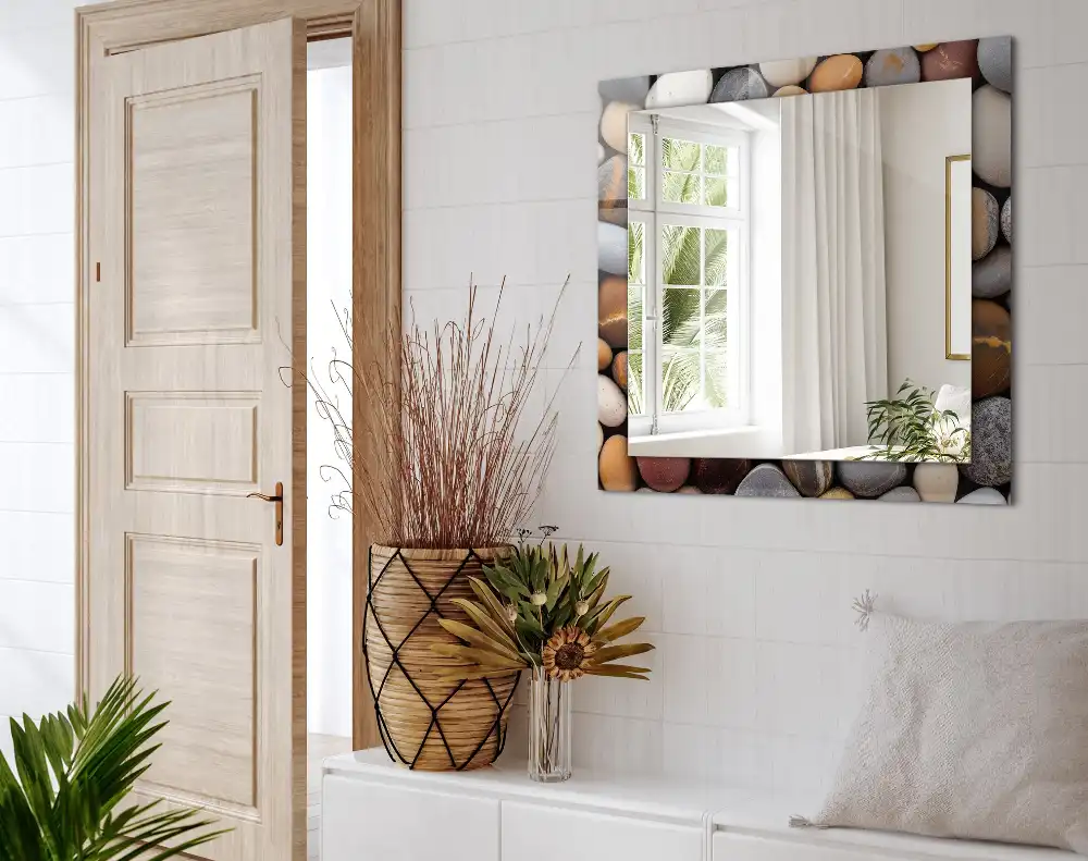 Espejo rectangular estampado Piedras lisas de colores