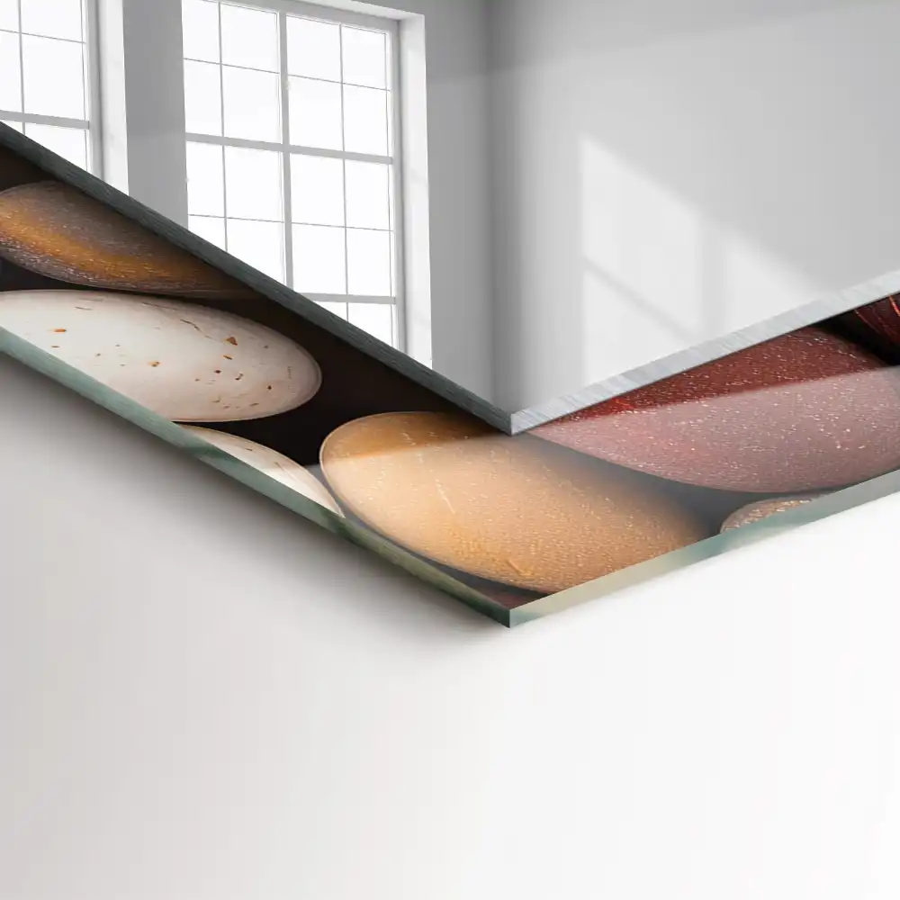 Espejo rectangular estampado Piedras lisas de colores