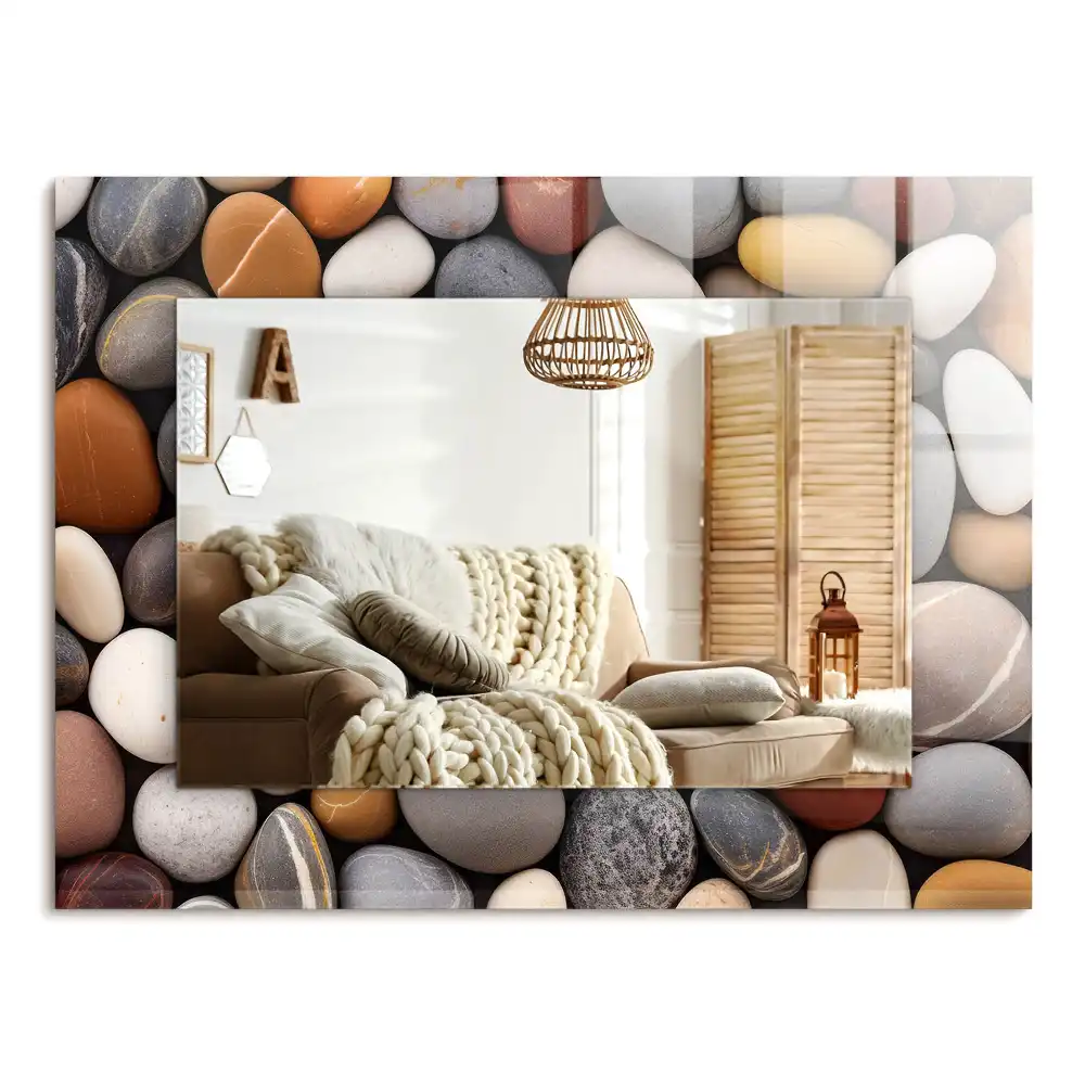 Espejo rectangular estampado Piedras lisas de colores