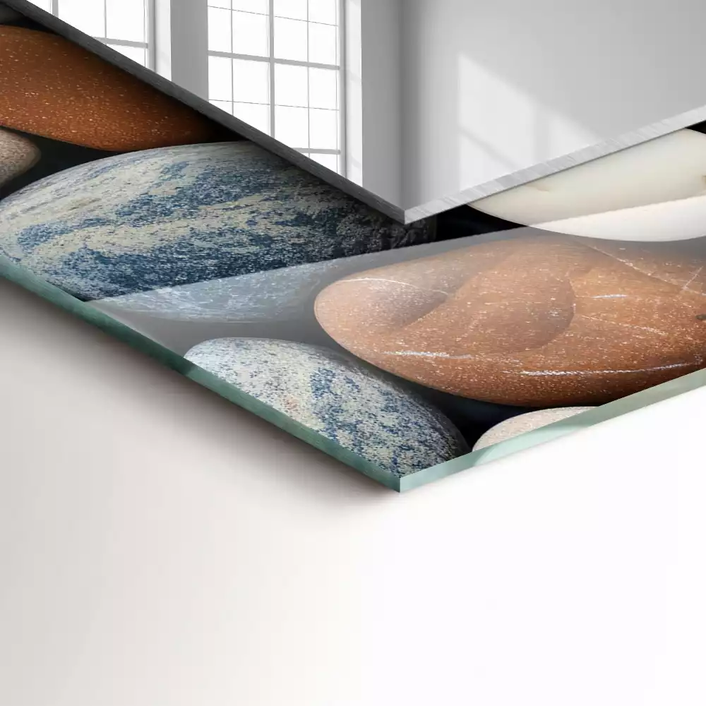 Espejo rectangular impreso Piedras lisas de colores