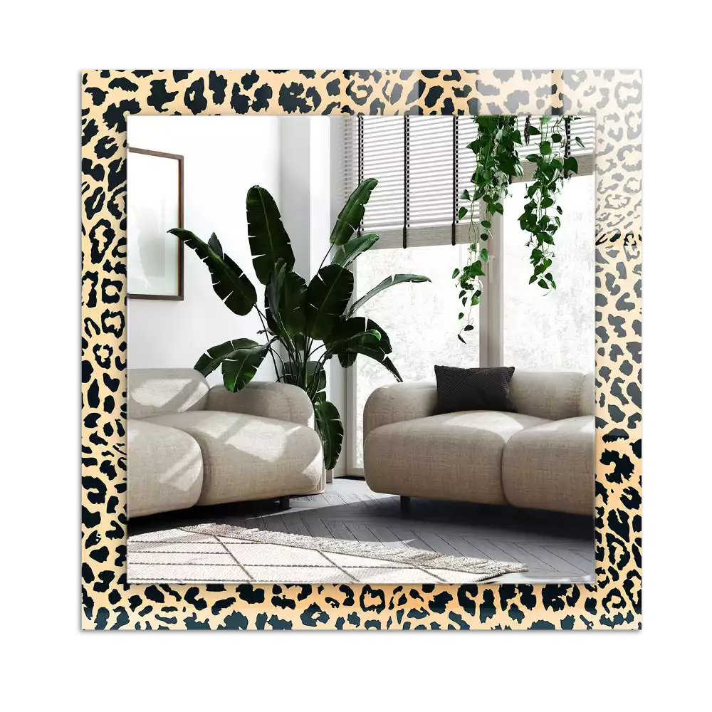 Espejo rectangular impreso pantera de leopardo
