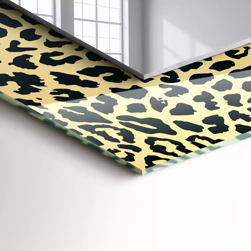 Espejo rectangular impreso pantera de leopardo