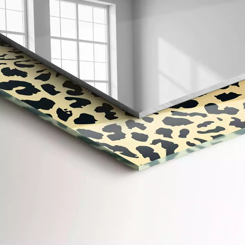 Espejo rectangular impreso pantera de leopardo
