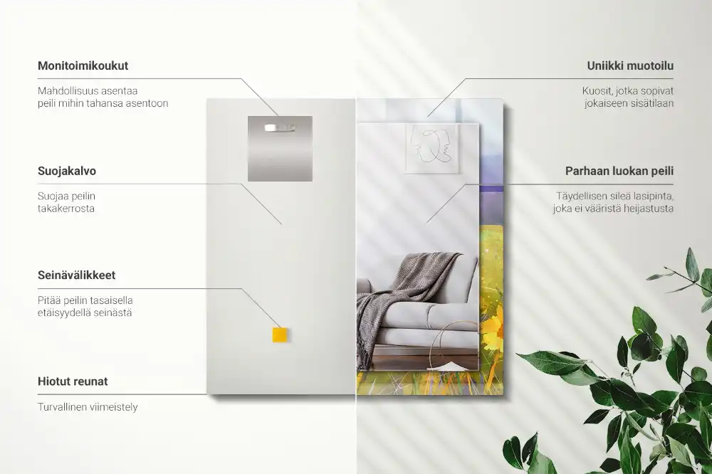 Espejo rectangular estampado Campo de girasoles