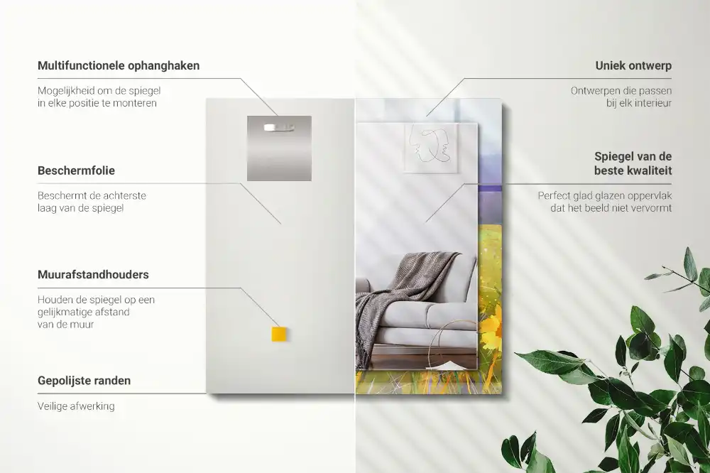 Espejo rectangular estampado Campo de girasoles