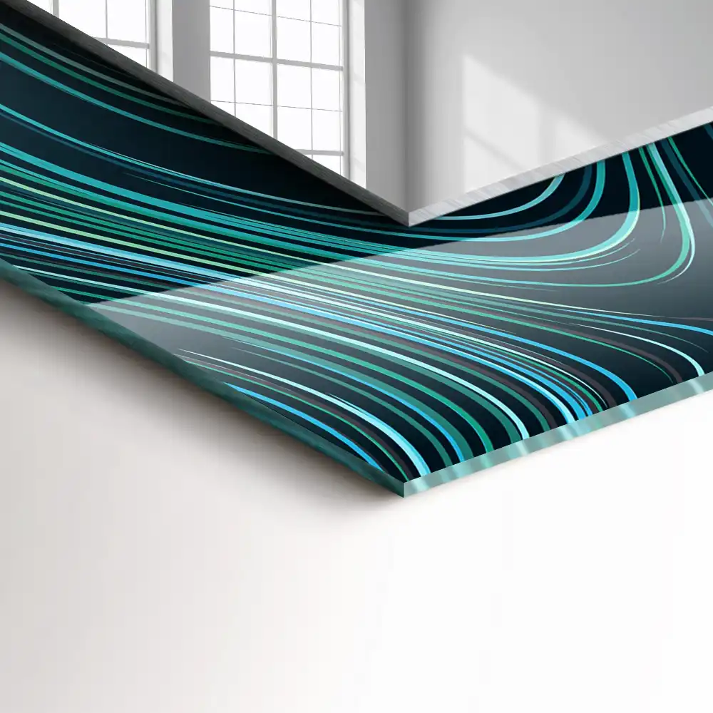 Espejo rectangular impreso Patrones de líneas abstractas