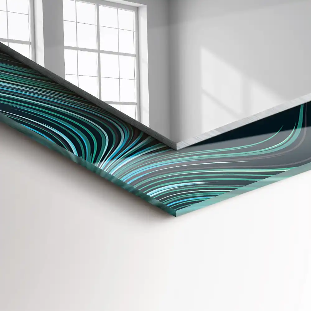 Espejo rectangular impreso Patrones de líneas abstractas