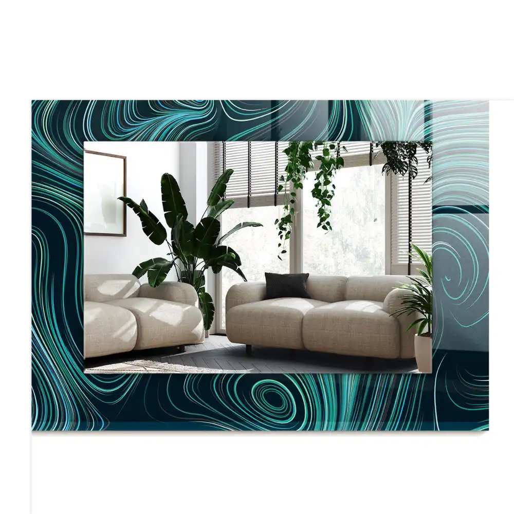 Espejo rectangular impreso Patrones de líneas abstractas