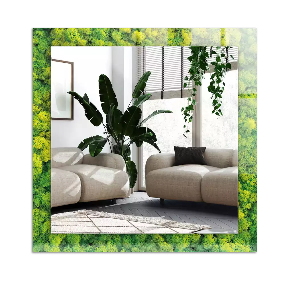Espejo rectangular estampado Musgo verde