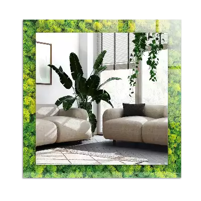 Espejo rectangular estampado Musgo verde