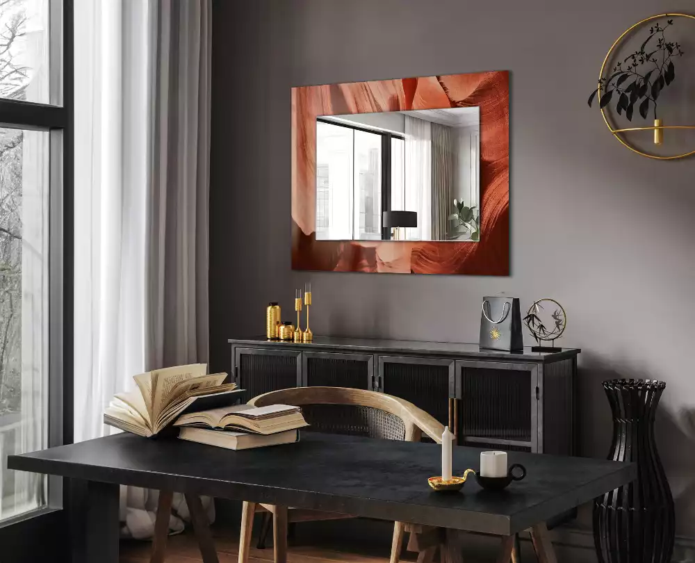 Espejo rectangular estampado Rocas del cañón del desierto