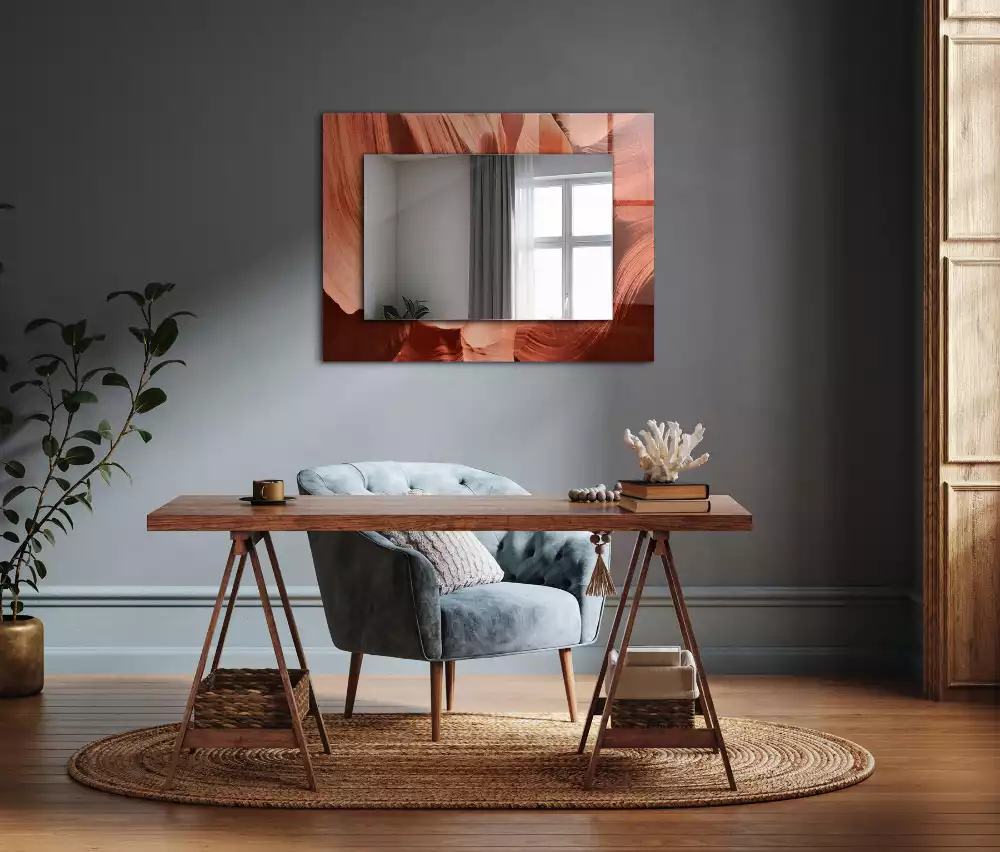 Espejo rectangular estampado Rocas del cañón del desierto