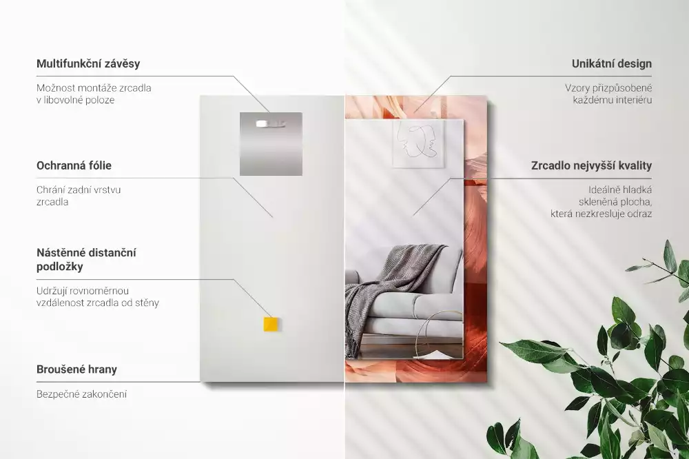 Espejo rectangular estampado Rocas del cañón del desierto