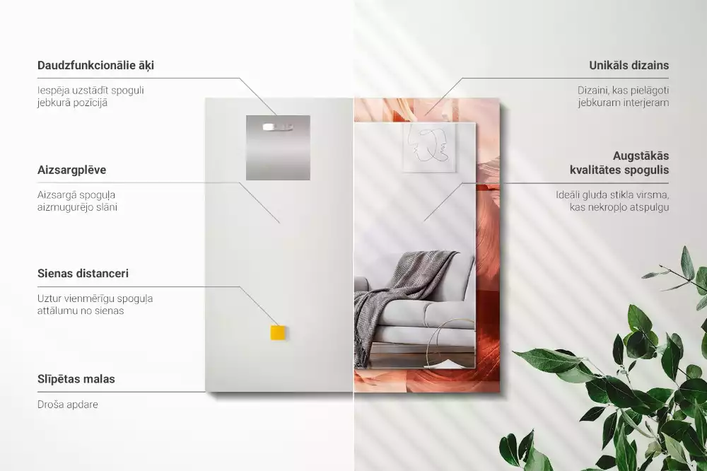 Espejo rectangular estampado Rocas del cañón del desierto