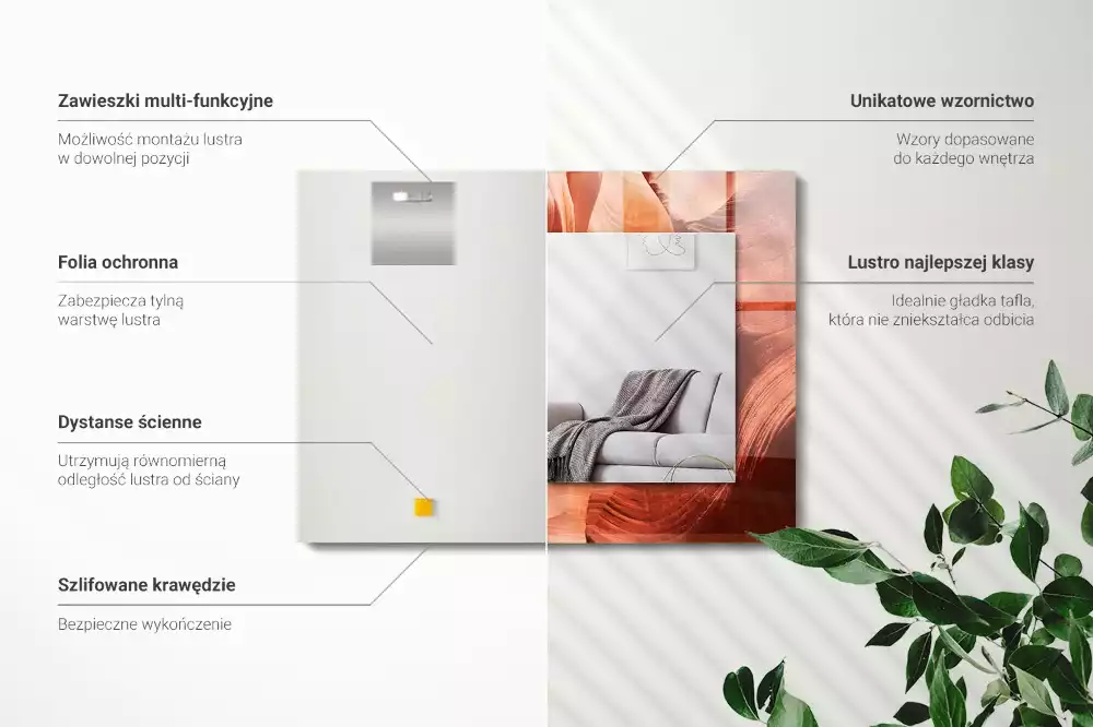 Espejo rectangular estampado Rocas del cañón del desierto