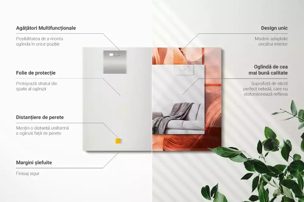 Espejo rectangular estampado Rocas del cañón del desierto