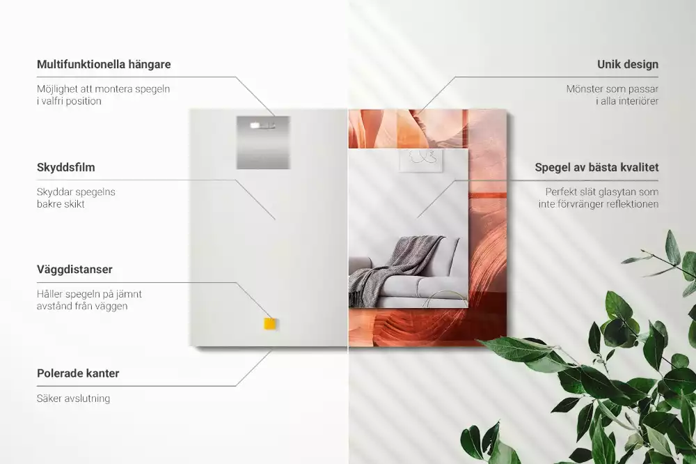 Espejo rectangular estampado Rocas del cañón del desierto