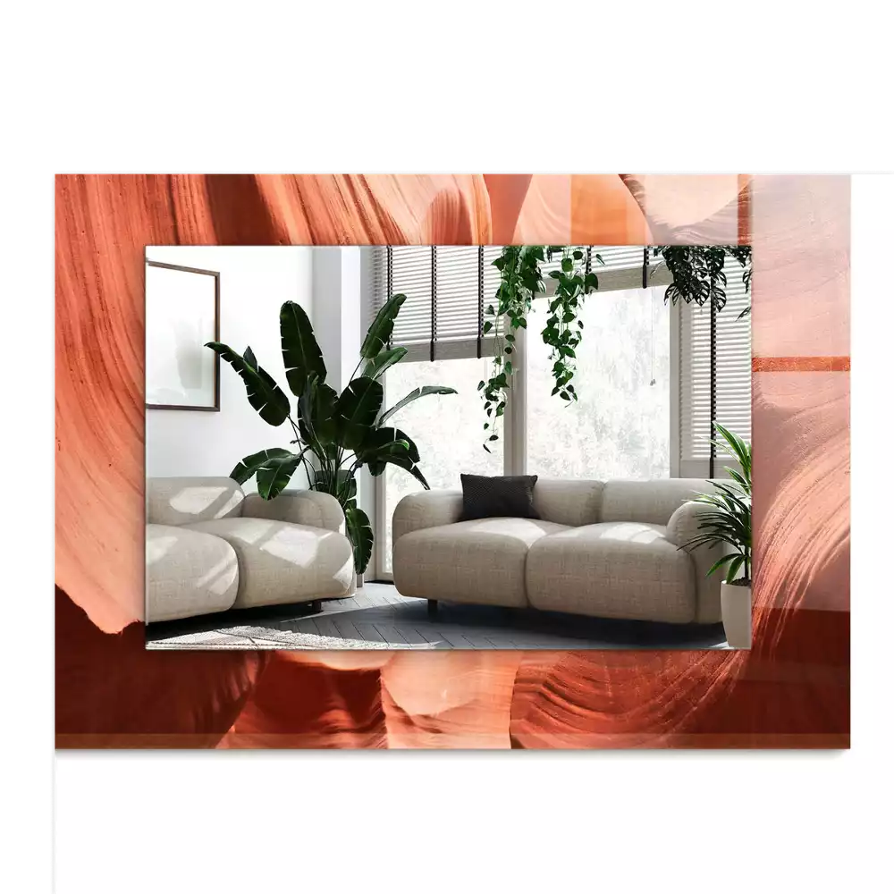 Espejo rectangular estampado Rocas del cañón del desierto